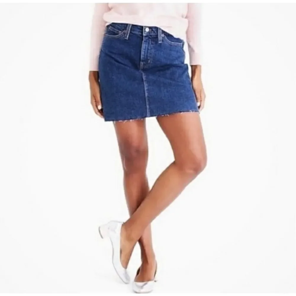 J. CREW MERCANTILE RAW HEM DENIM SKIRT SIZE 6 NWOT